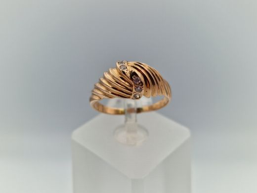 Zelta gredzens ar cirkoniju, 2.59 g, izm. 18.5