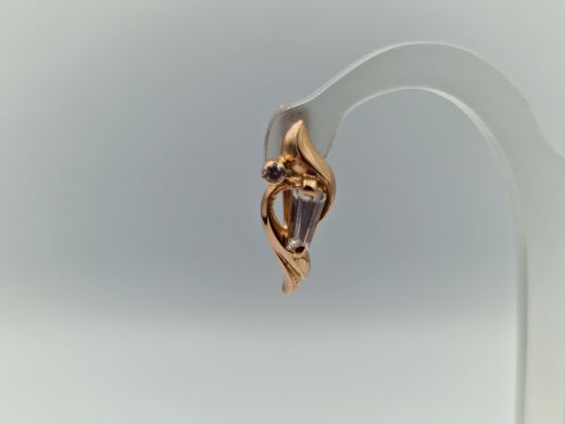 Золотые серьги с цирконом, 3 г
