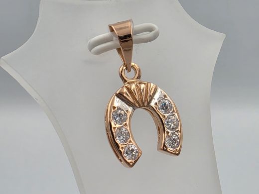 Gold pendant with zircon, 1.63 g