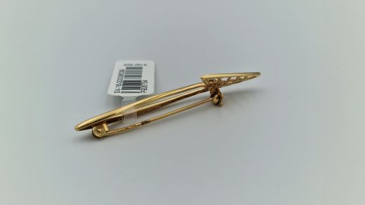 Золотая брошь с цирконом, 3.7 г