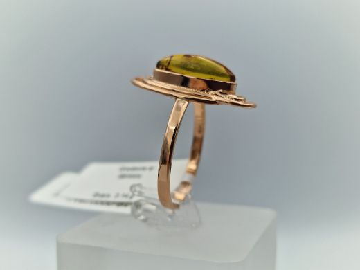 Zelta gredzens ar dzintaru, 3.14 g, izm. 18.5