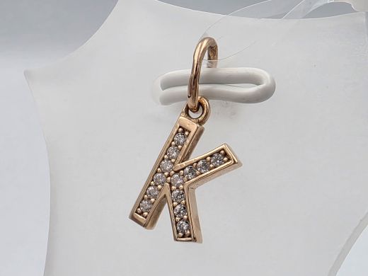 Gold pendant with zircon, 0.66 g