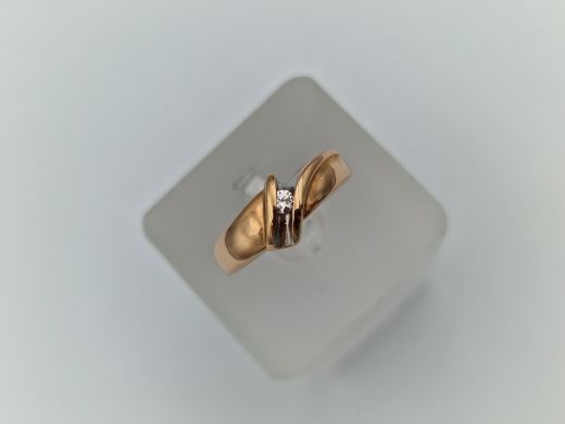 Zelta gredzens ar cirkoniju, 2.65 g, izm. 16.5