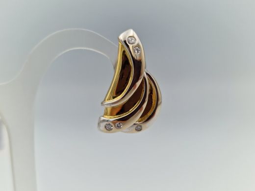 Золотые серьги с бриллиантом, 6.81 г