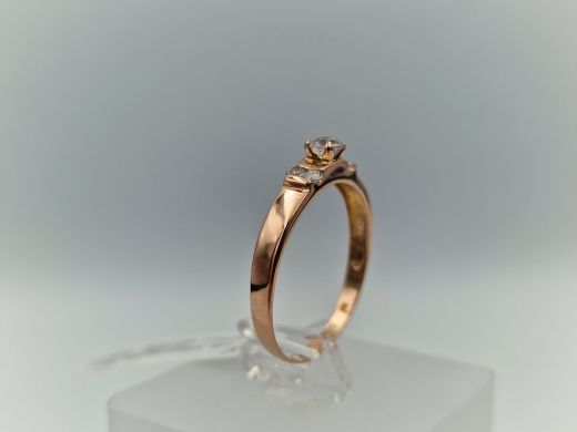 Zelta gredzens ar cirkoniju, 1.58 g, izm. 18.5