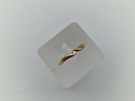 Zelta gredzens ar briljantu, 1.07 g, izm. 17.2