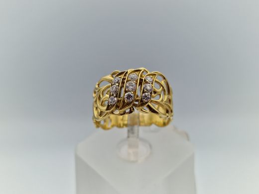 Zelta gredzens ar cirkoniju, 4.26 g, izm. 18