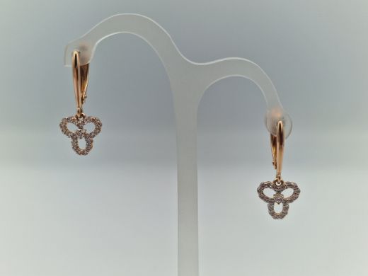 Zelta auskari ar cirkoniju, 2.4 g