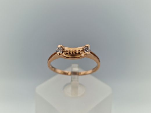 Золотое кольцо с цирконом, 1.8 г, разм. 18