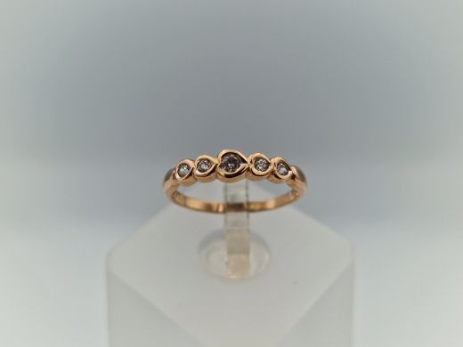 Zelta gredzens ar cirkoniju, 1.12 g, izm. 15