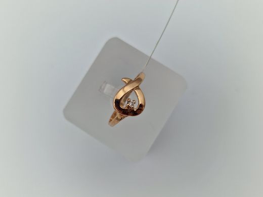 Zelta gredzens ar briljantu, 1.52 g, izm. 16