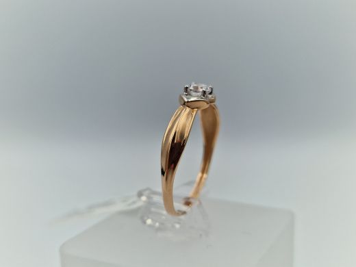 Zelta gredzens ar cirkoniju, 1.29 g, izm. 18