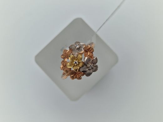 Zelta gredzens ar cirkoniju, 3.55 g, izm. 17.5