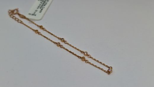 Zelta rokassprādze ar cirkoniju, 1.09 g, izm. 19