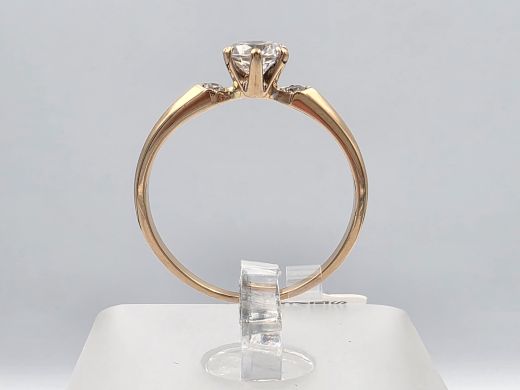 Gold ring with zircon, 1.71 g, size 17.5