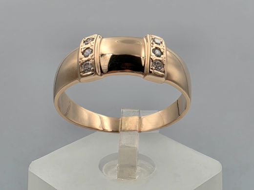Gold ring with zircon, 3.63 g, size 19.5