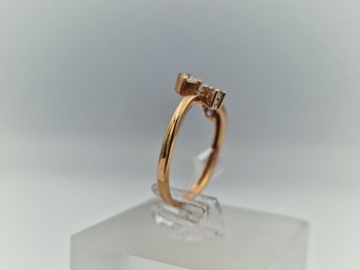 Zelta gredzens ar cirkoniju, 1.77 g, izm. 16.2