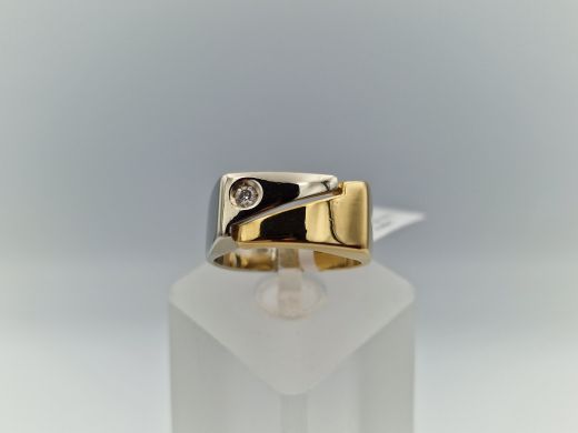 Zelta gredzens ar briljantiem, 8.12 g, izm. 16