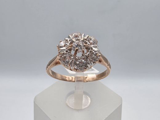 Золотое кольцо с цирконом, 2.83 г, разм. 19