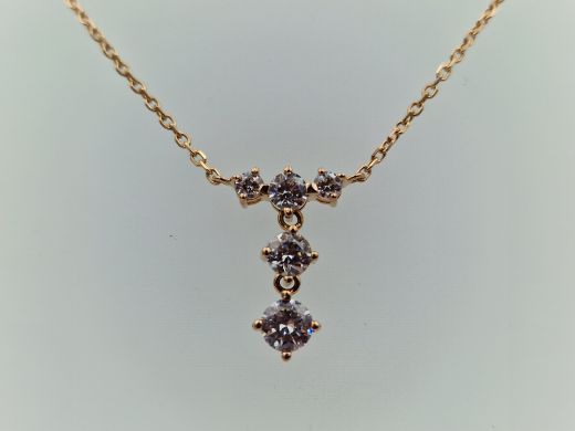 Zelta ķēdīte ar cirkoniju, 2.81 g, izm. 40