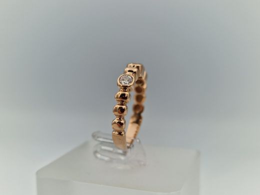 Zelta gredzens ar cirkoniju, 2.54 g, izm. 15.8