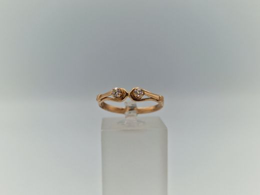 Zelta gredzens ar cirkoniju, 1.77 g, izm. 17.5