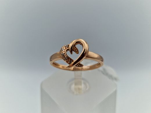 Zelta gredzens ar cirkoniju, 2.64 g, izm. 17.8