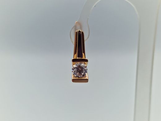 Золотые серьги с цирконом, 3.12 г