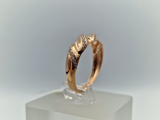 Zelta gredzens ar cirkoniju, 2.35 g, izm. 19