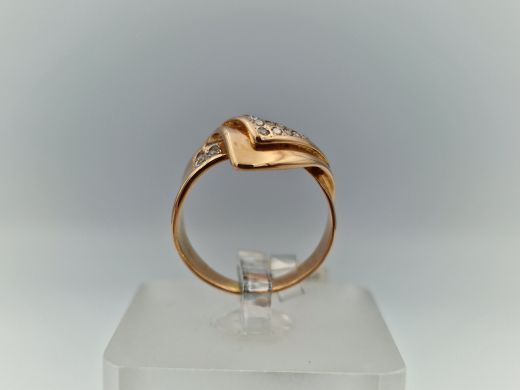 Zelta gredzens ar cirkoniju, 3.45 g, izm. 16.5