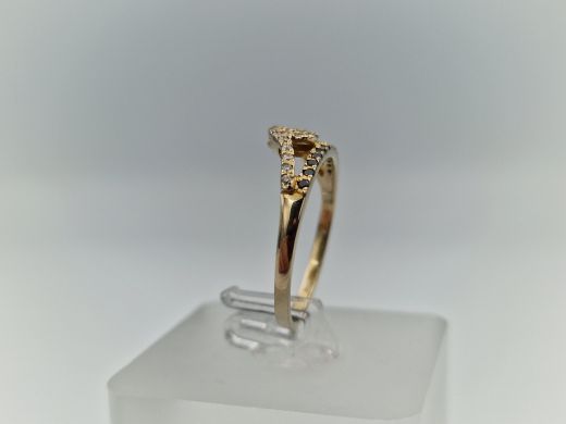 Zelta gredzens ar briljantu, 1.92 g, izm. 17