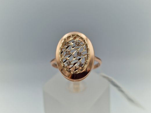 Zelta gredzens ar cirkoniju, 1.67 g, izm. 20