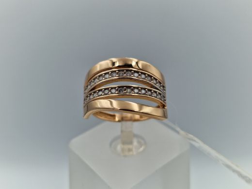 Zelta gredzens ar cirkoniju, 3.47 g, izm. 17.5