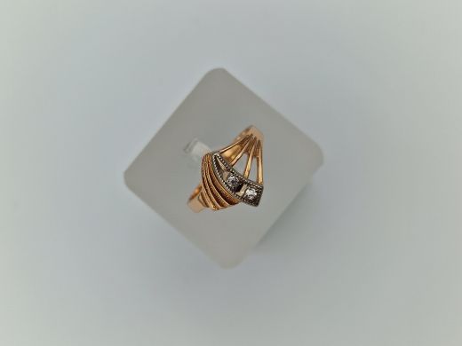 Zelta gredzens ar cirkoniju, 2.98 g, izm. 16.5