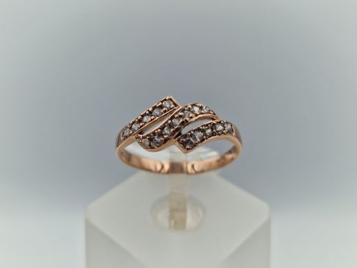 Zelta gredzens ar cirkoniju, 1.87 g, izm. 18