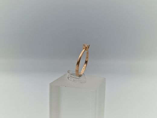 Золотое кольцо с цирконом, 1.4 г, разм. 16.5