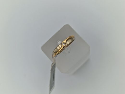 Zelta gredzens ar briljantu, 3.22 g, izm. 18.5