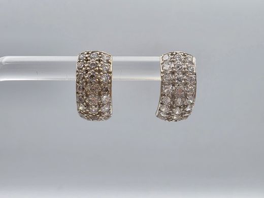 Золотые серьги с цирконом, 3.54 г