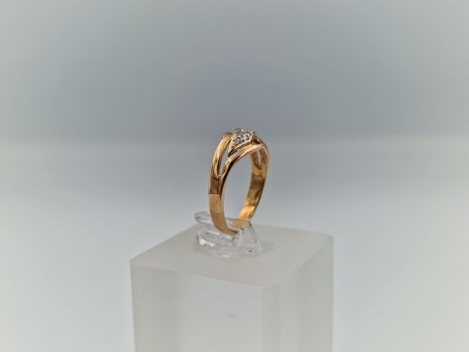 Zelta gredzens ar cirkoniju, 2.03 g, izm. 16