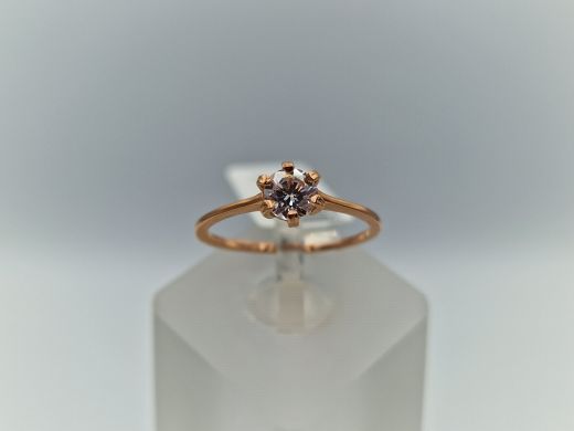 Zelta gredzens ar cirkoniju, 1.34 g, izm. 17.5