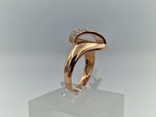 Zelta gredzens ar cirkoniju, 3.63 g, izm. 19