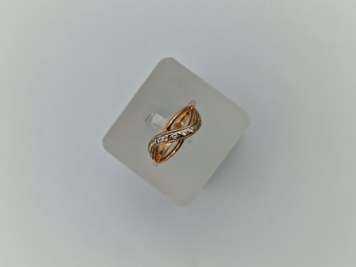 Золотое кольцо с цирконом, 1.8 г, разм. 16.5