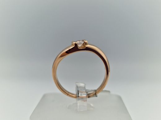 Zelta gredzens ar cirkoniju, 2.62 g, izm. 16.5