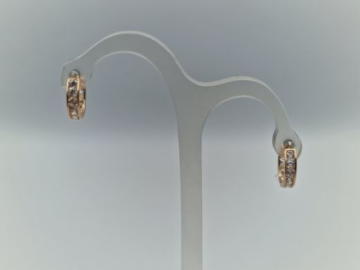 Золотые серьги с цирконом, 1.08 г