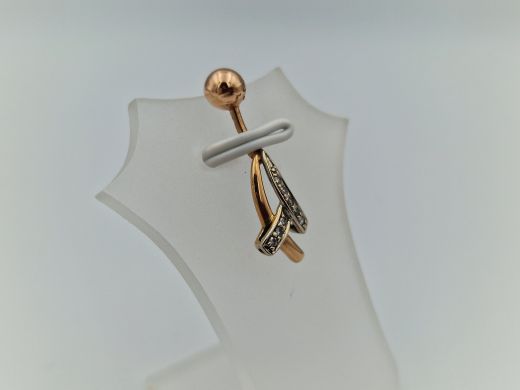 Золотой пирсинг с бриллиантами, 1.15 г