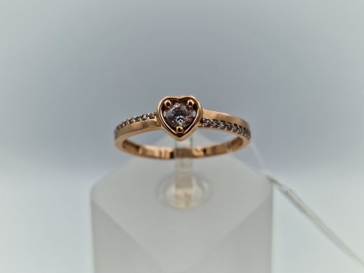 Zelta gredzens ar cirkoniju, 2.06 g, izm. 19