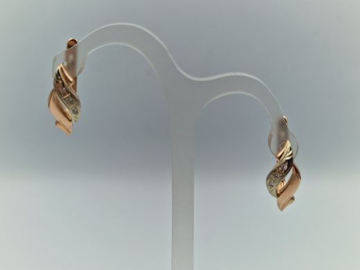 Zelta auskari ar cirkoniju, 3.41 g