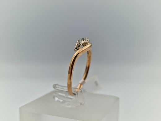 Zelta gredzens ar briljantu, 1.68 g, izm. 17.8