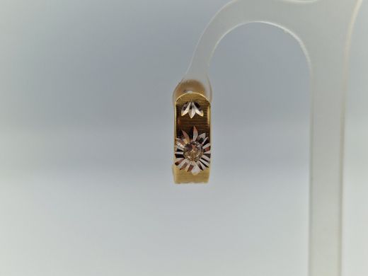 Золотые серьги с цирконом, 2.2 г