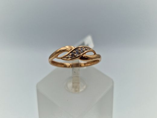 Zelta gredzens ar cirkoniju, 1.38 g, izm. 17.5